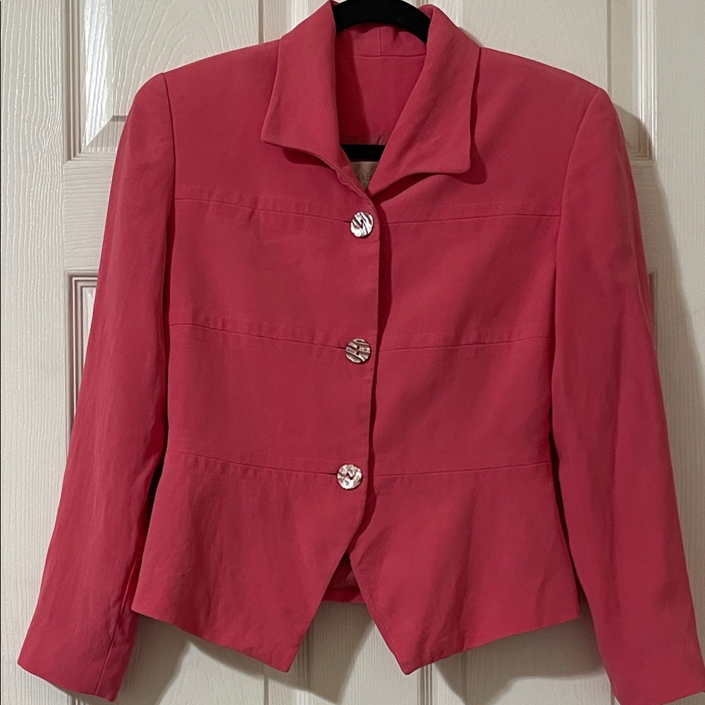 Dana Buchman 100% Silk Pink Blazer